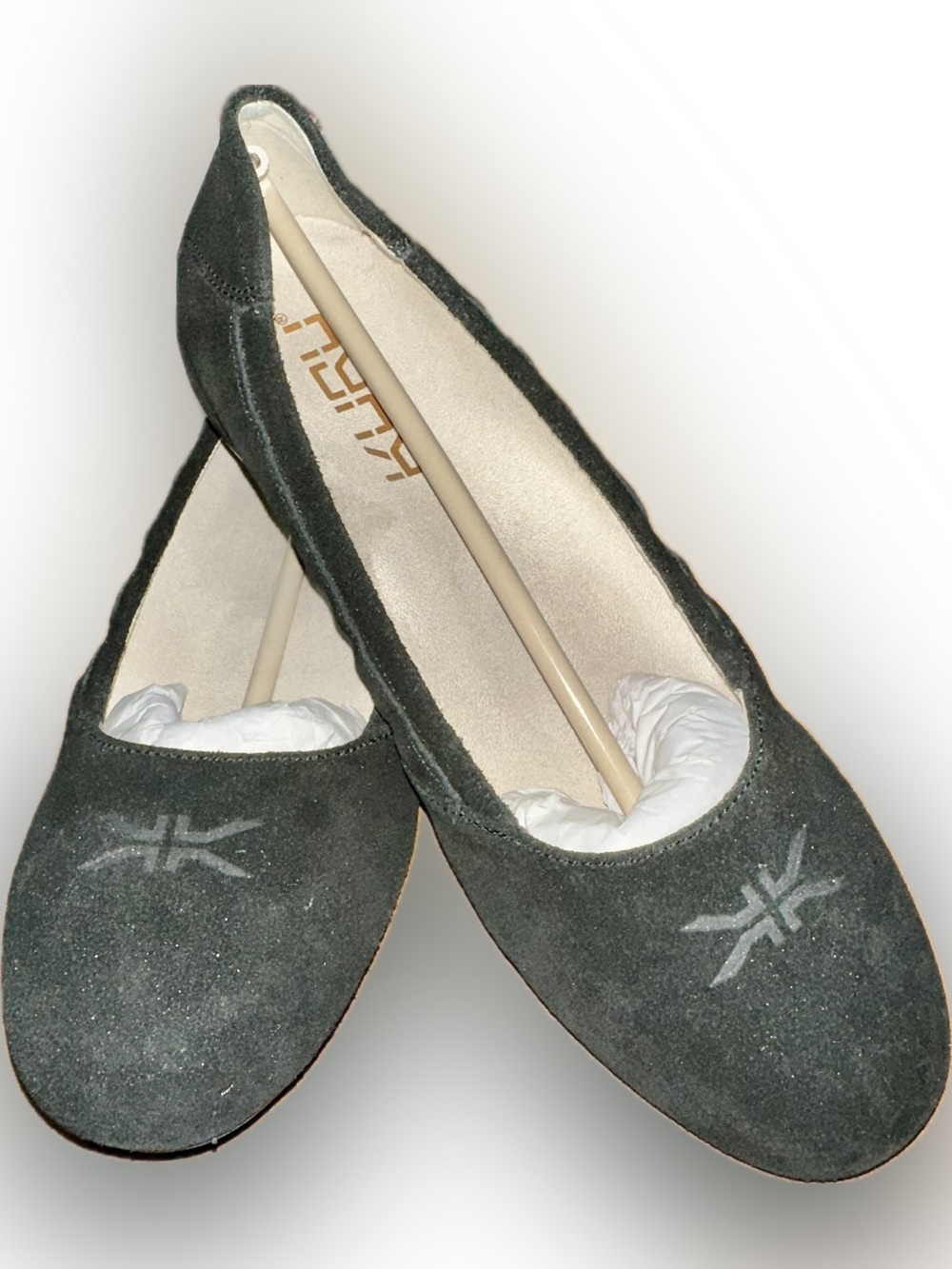 KURU Vienna Black Suede Ballet Flats